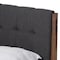 Baxton Studio Clifford Dark Grey and Wood Finish King Size Platform Bed 135-7383 - alternate 8